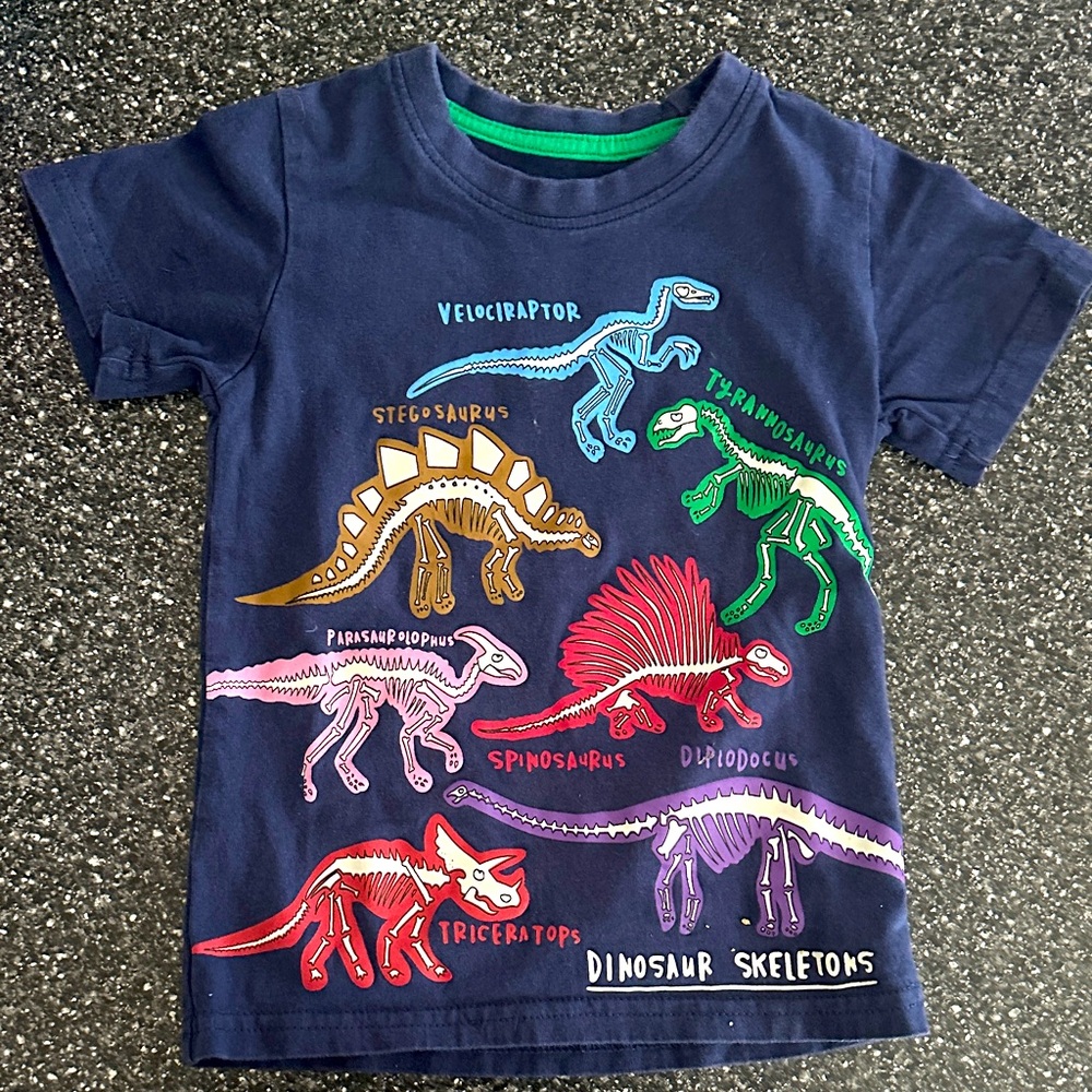Kids Glow In The Dark Dinosaur Skeleton Graphic T-Shirt